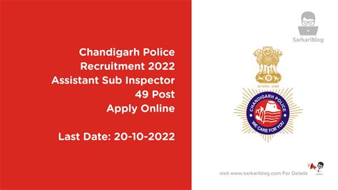 Chandigarh Police ASI Recruitment 2022 49 Assistant Sub Inspector