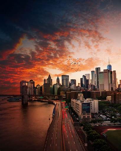Sunset York Nyc Wallpapers Iphone Dark Places
