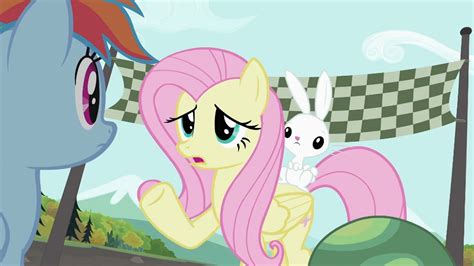 For this character's pony counterpart, see fluttershy. Image - Fluttershy talking to Rainbow Dash S2E07.png | My ...