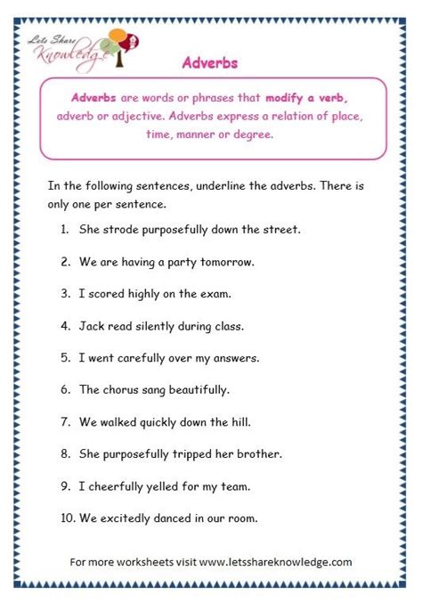 These worksheets cover all the grammar topics in a variety of presentations. page 4 adverbs worksheet | Conjunctions worksheet, Adverbs worksheet, Grammar worksheets