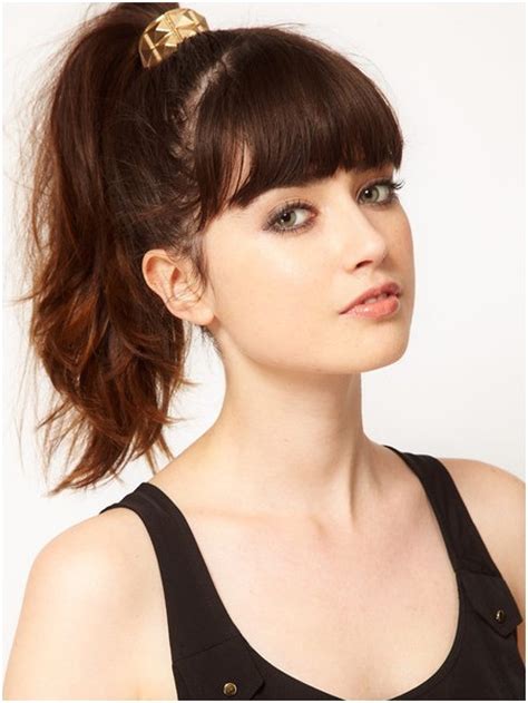 Hairstyle Ideas For Ponytail With Bangs Stylewile