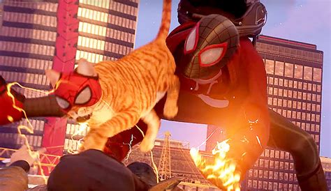 Miles Morales Footage Shows Ray Tracing A Boss Fight Andspider Cat
