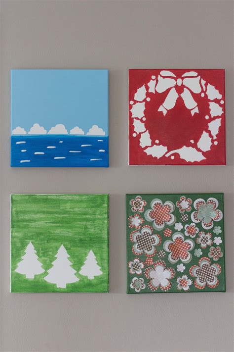 Diy Pine Tree Holiday Decor Canvas Wall Art Rose Clearfield