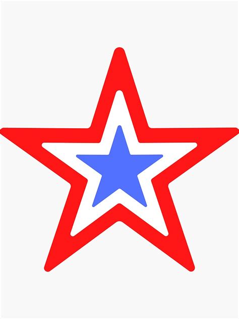 Red White And Blue Star Sticker For Sale By Everlife Redbubble
