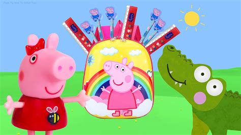 Peppa Pig Game Silly Crocodile Hiding In Back To School Toys Youtube