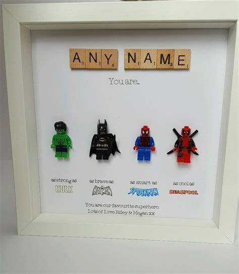 Personalised birthday calendar print fathers day gifts dad daddy grandad gift. Personalised box picture frame lego superhero fathers day ...