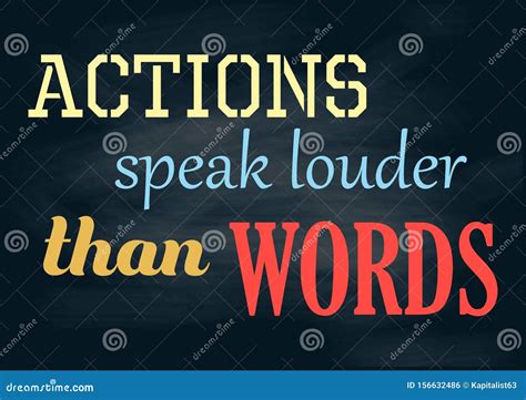 Actions Speak Louder Than Words English Saying Vector Illustration