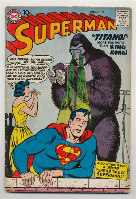 Superman 127 1959 ~ Very Good Minus 35 First Appearance Titano