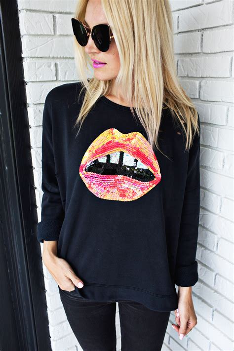 Our Lips Are Sequined Sweatshirt Diy A Beautiful Mess