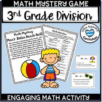 (1) developing understanding of multiplication and division and strategies for multiplication and division within 100; Division Printable Math Games 3rd grade by Kitten Approved ...