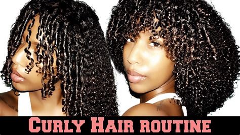 Curly Hair Routine Faux Bangs Youtube