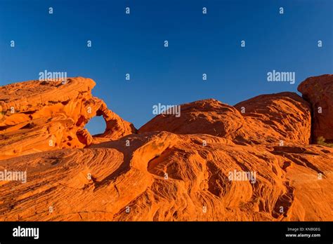 Arch Rock Valley Of Fire State Park Nevada Usa Stock Photo Alamy