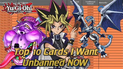 Top 10 Yu Gi Oh Cards I Want Unbanned Now Kisame Youtube