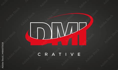 Dmi Letters Creative Technology Logo With 360 Symbol Vector Art