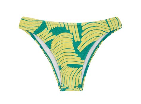 Green Banana Print Fixed Bikini Bottom Bottom Banana Yellow Bandeau