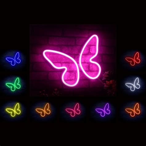 Butterfly Girl Room Flex Silicone Led Neon Sign St6 Fnu0020 Etsy