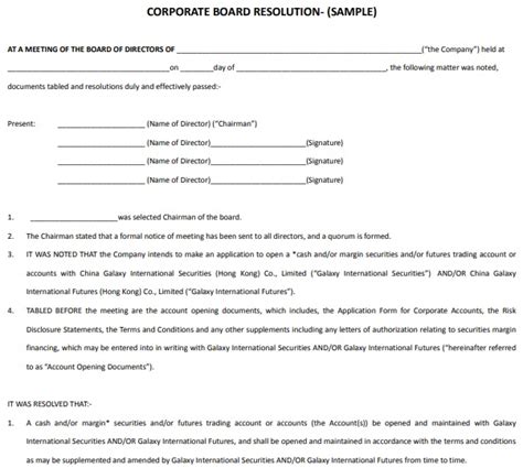 Free Board Resolution Template Word Pdf Excel Tmp