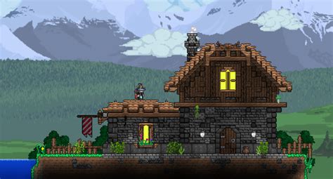 Completely functional survival base with working actuated doors for defense. CC - Creation Compendium #65 | Terraria house design ...