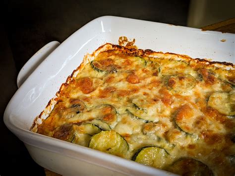 Gratin de courgettes et champignons