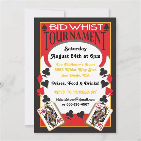 Bid Whist Tournament Party Invitation Zazzle