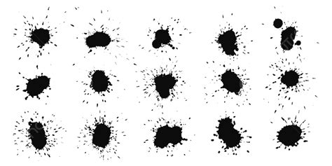 black ink splash vector png images abstract black ink splashes collection spatter messy