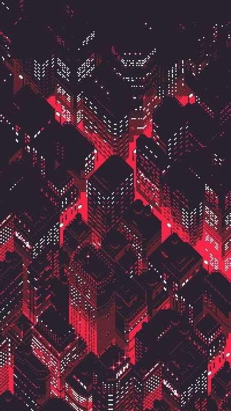 1920x1080 Pixel Art Red