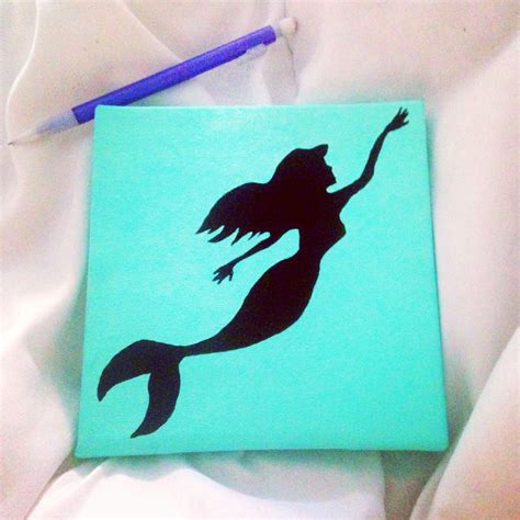 Diy mermaid canvas painting. Maybe with an Ariel quote ...