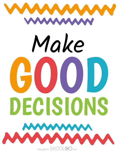 Make Good Decisions Free Classroom Poster Skoolgo