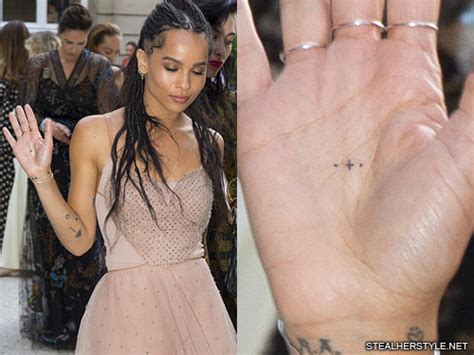 Photoset of zoe's tattoos zoe. Zoë Kravitz Cross, Dots Palm Tattoo | Steal Her Style