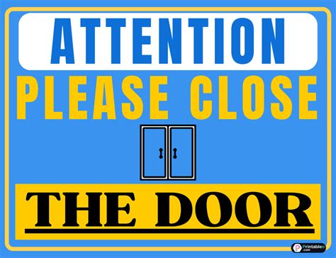 11printable Please Close The Door Sign Printable World