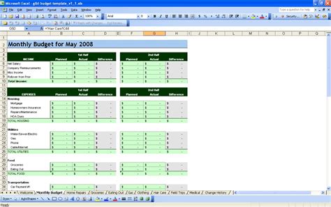 Home Finance Spreadsheet Uk Intended For Monthly And Yearlydget