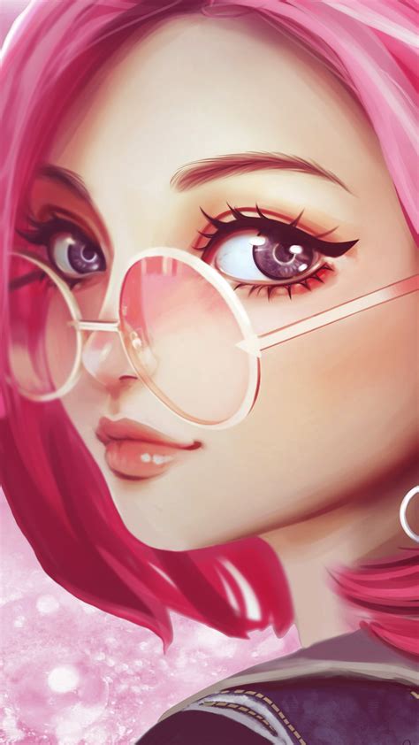 2160x3840 Pink Hair Sun Glasses Fantasy Girl 8k Sony Xperia Xxzz5