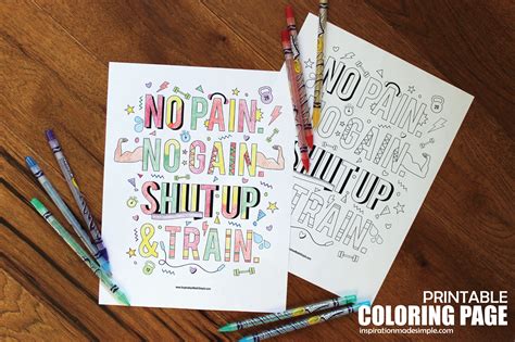 Paint isn't really up to the job of converting between the various file types and colour depths, but there are lots of free. No Pain. No Gain. Coloring Page - Inspiration Made Simple
