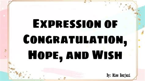 Expression Of Congratulation Hope And Wish Youtube