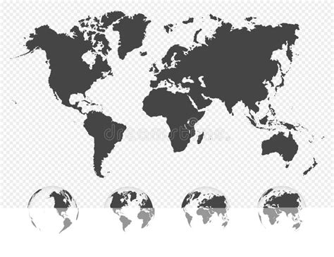Insieme Di Globi Trasparenti Di Terra Modello Di Mappa Mondiale Con