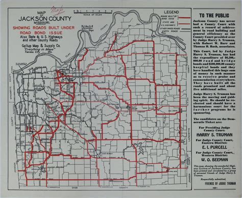 Map Of Jackson County Missouri Road Improvements Harry S Truman