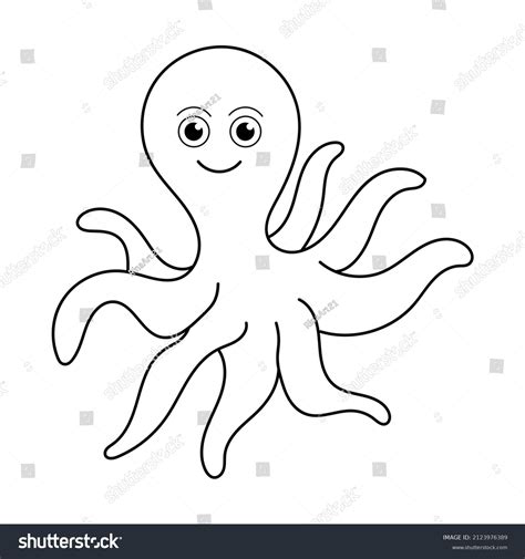 Cute Cartoon Octopus Coloring Book Stock Vector Royalty Free