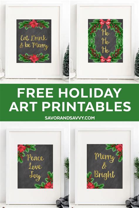 Free Christmas Wall Art Printables