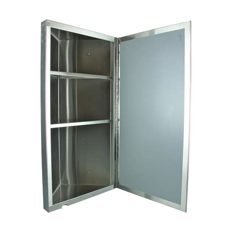 This 11.88 x 23.63 corner mount frameless medicine cabinet features all stainless steel. Renovator's Supply Wall Mount Corner Medicine Cabinet ...