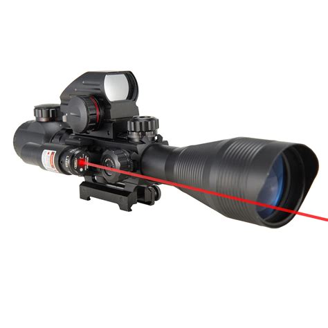 Pinty 4 12x50eg Rangefinder Reticle Riflescope Red Laserandreflex Dot