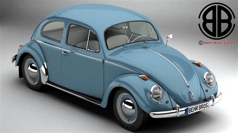 Volkswagen Beetle 1963 1200 Deluxe 3d Model Cgtrader