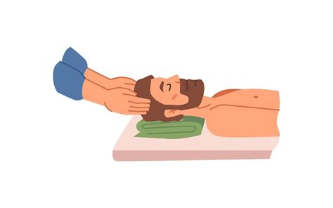 Premium Vector Head Massage To Man In Spa Salon Massaging Hands