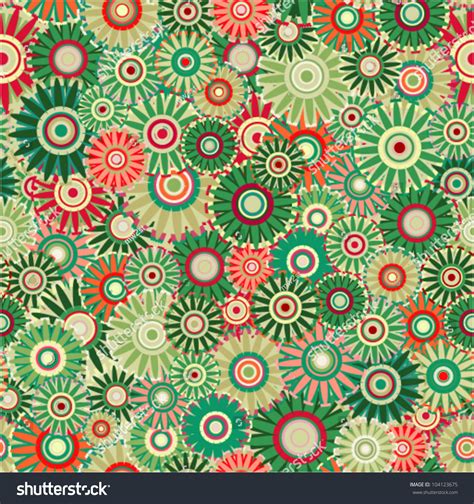Painting using one stroke technique. Vector Seamless Vintage Flower Pattern Green Stock Vector ...