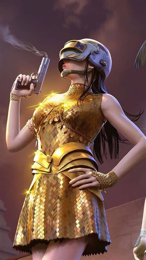 Pubg Girl Golden Dress 4k Ultra Hd Mobile Wallpaper