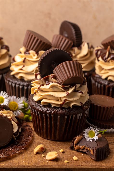 ultimate chocolate peanut butter cupcakes baker by nature