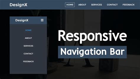 Responsive Navigation Menu Bar Using HTML CSS JavaScript YouTube