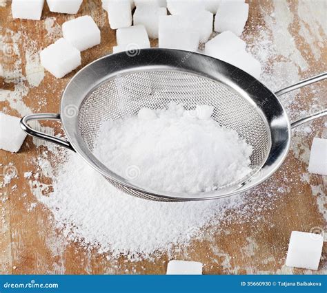 Powdered Sugar In A Metal Sieve Stock Photo Image Of Ingredient