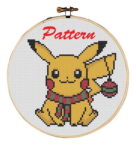Eevee Pikachu Pokemon Christmas Cross Stitch Pattern Pdf Pattern Only Ubicaciondepersonas
