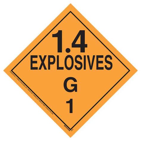 Division 14g Explosives Placard Worded