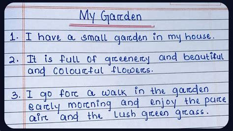 10 Lines Essay On My Garden Short Essay On My Garden In English
